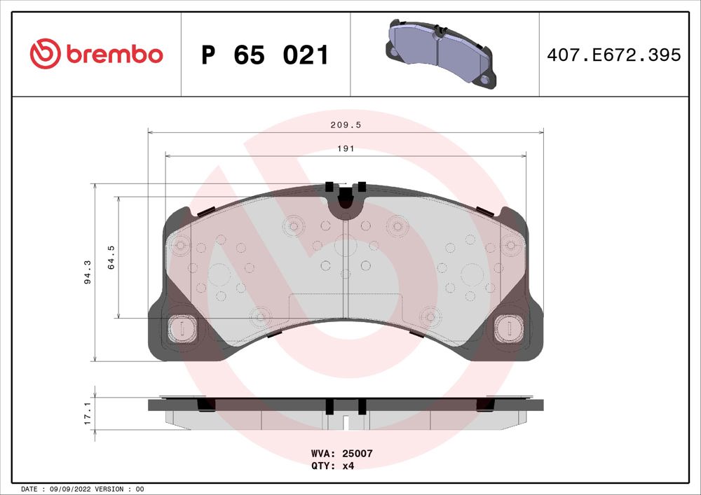 Klocki hamulcowe BREMBO P 65 021