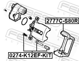 Mocowanie zacisku hamulca - zestaw FEBEST 2777C-S80R