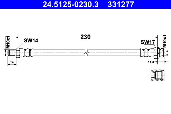 Przewód hamulcowy elastyczny ATE 24.5125-0230.3