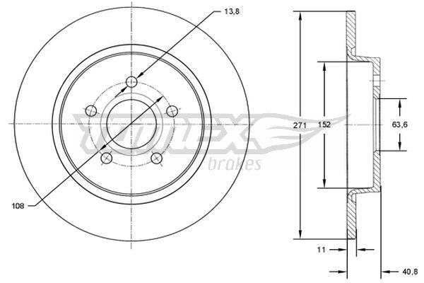 Tarcza hamulcowa TOMEX BRAKES TX 72-98