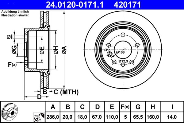 Tarcza hamulcowa ATE 24.0120-0171.1