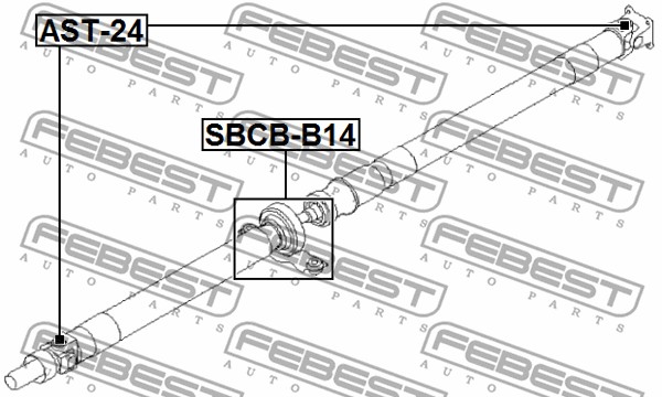 Łożysko centralne wału napędowego FEBEST SBCB-B14