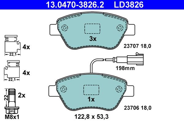 Klocki hamulcowe ATE 13.0470-3826.2