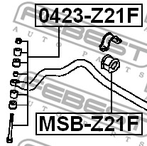 Guma stabilizatora FEBEST MSB-Z21F
