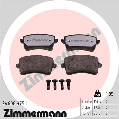 Klocki hamulcowe ZIMMERMANN 24606.975.1