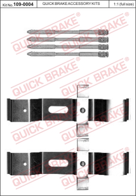 Zestaw akcesoriów montażowych  klocków hamulcowych QUICK BRAKE 109-0004