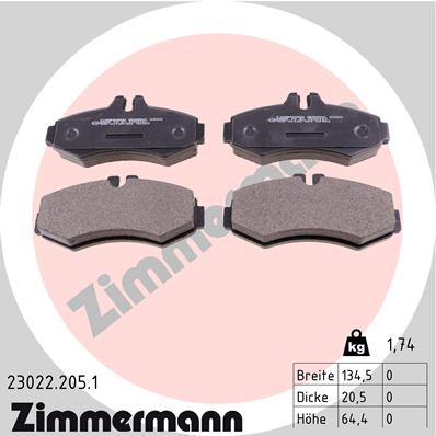 Klocki hamulcowe ZIMMERMANN 23022.205.1