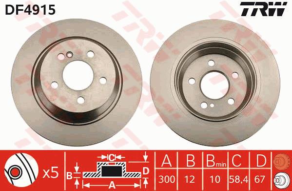 Tarcza hamulcowa TRW DF4915