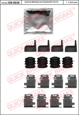 Zestaw akcesoriów montażowych  klocków hamulcowych QUICK BRAKE 109-0036