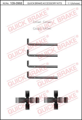 Zestaw akcesoriów montażowych  klocków hamulcowych QUICK BRAKE 109-0968
