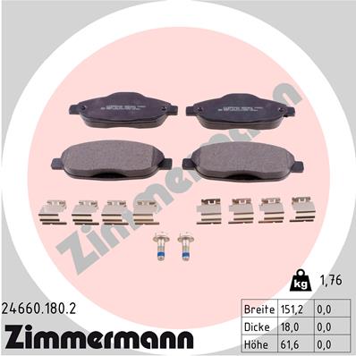 Klocki hamulcowe ZIMMERMANN 24660.180.2