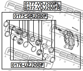 Zacisk hamulca FEBEST 0177-VDJ200FL