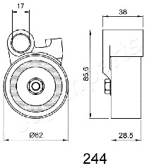 Napinacz, pasek rozrządu JAPANPARTS BE-244