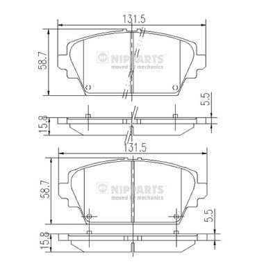 Klocki hamulcowe NIPPARTS J3601072