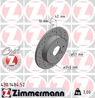 Tarcza hamulcowa ZIMMERMANN 430.1484.52