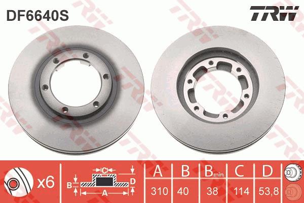 Tarcza hamulcowa TRW DF6640S