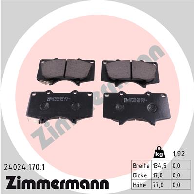 Klocki hamulcowe ZIMMERMANN 24024.170.1
