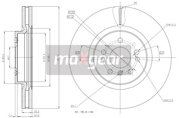 Tarcza hamulcowa MAXGEAR 19-1328