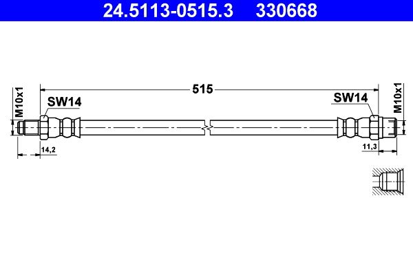 Przewód hamulcowy elastyczny ATE 24.5113-0515.3