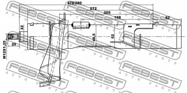 Amortyzator FEBEST 21110-006F-KIT