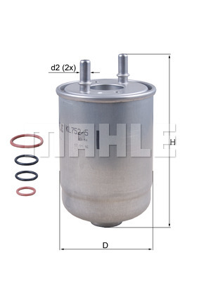 Filtr paliwa MAHLE KL 752/5D