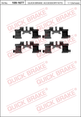 Zestaw akcesoriów montażowych  klocków hamulcowych QUICK BRAKE 109-1677