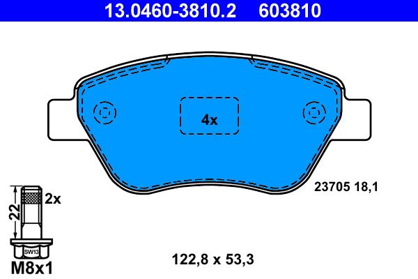 Klocki hamulcowe ATE 13.0460-3810.2