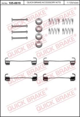 Zestaw montażowy szczęk hamulcowych QUICK BRAKE 105-0619