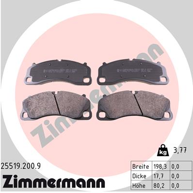 Klocki hamulcowe ZIMMERMANN 25519.200.9
