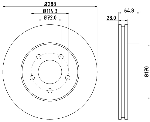 Tarcza hamulcowa HELLA PAGID 8DD 355 127-901