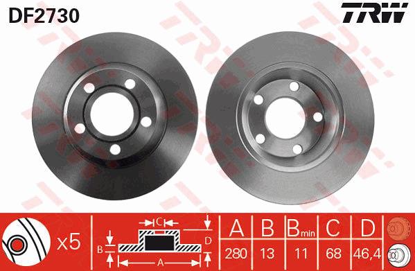 Tarcza hamulcowa TRW DF2730