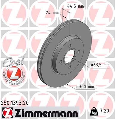 Tarcza hamulcowa ZIMMERMANN 250.1393.20