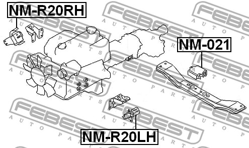 Poduszka silnika FEBEST NM-R20RH
