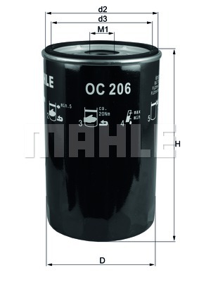 Filtr oleju MAHLE OC 206