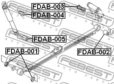 Tuleja pióra resora FEBEST FDAB-002