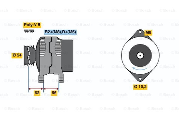 Alternator BOSCH 0 986 046 150