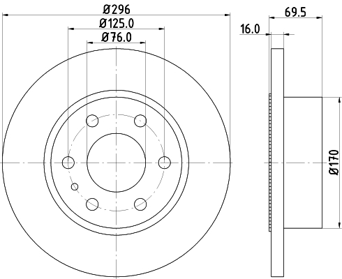 Tarcza hamulcowa HELLA 8DD 355 115-521