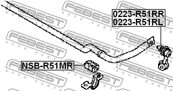 Guma stabilizatora FEBEST NSB-R51MR