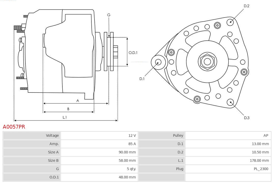 Alternator AS-PL A0057PR