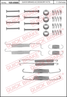 Zestaw dodatków do szczęk hamulcowych QUICK BRAKE 105-0569