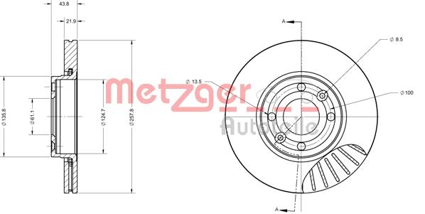 Tarcza hamulcowa METZGER 6110681