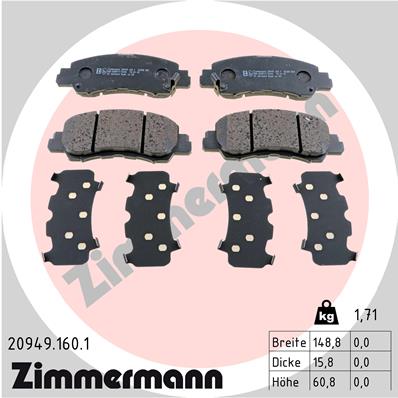Klocki hamulcowe ZIMMERMANN 20949.160.1