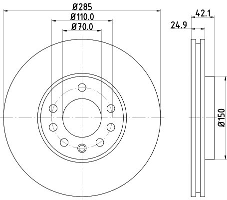 Tarcza hamulcowa HELLA 8DD 355 127-841