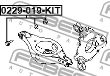 śruba do regulacji pochylenia koła FEBEST 0229-019-KIT