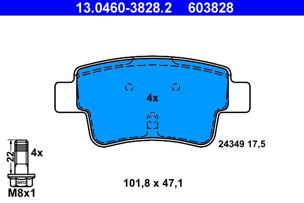 Klocki hamulcowe ATE 13.0460-3828.2