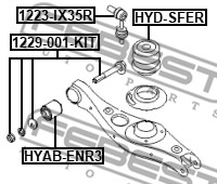 Dystans gumowy FEBEST HYD-SFER