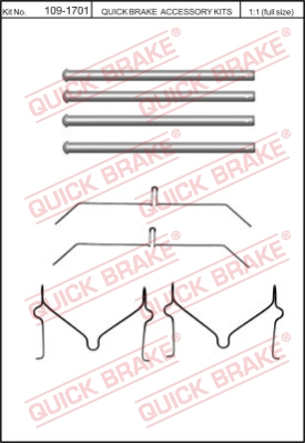 Zestaw akcesoriów montażowych  klocków hamulcowych QUICK BRAKE 109-1701