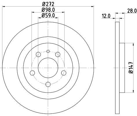 Tarcza hamulcowa HELLA 8DD 355 109-151