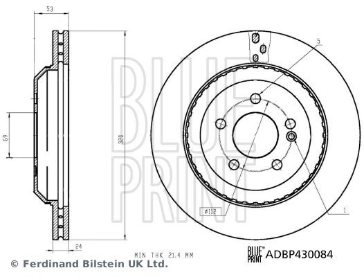 Tarcza hamulcowa BLUE PRINT ADBP430084