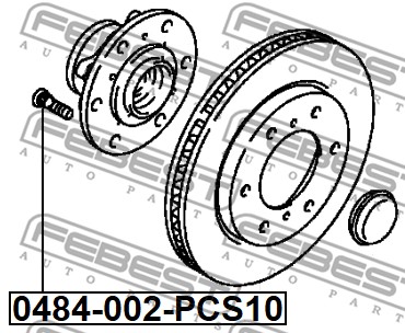 Szpilka koła FEBEST 0484-002-PCS10